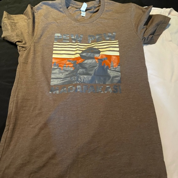 Retro Pew Pew T-shirt Small brown - Picture 1 of 6